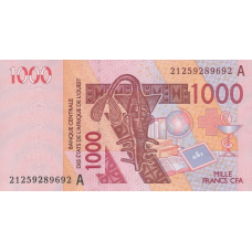 (581) ** PN115A Ivory Coast (W.A.S.) 1000 Francs Year 2021